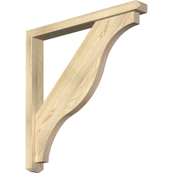 Ekena Millwork Funston Craftsman Rough Sawn Bracket w/ Offset Brace, Douglas Fir, 4"W x 34"D x 34"H BKT0402X34X34FST04RDF - main